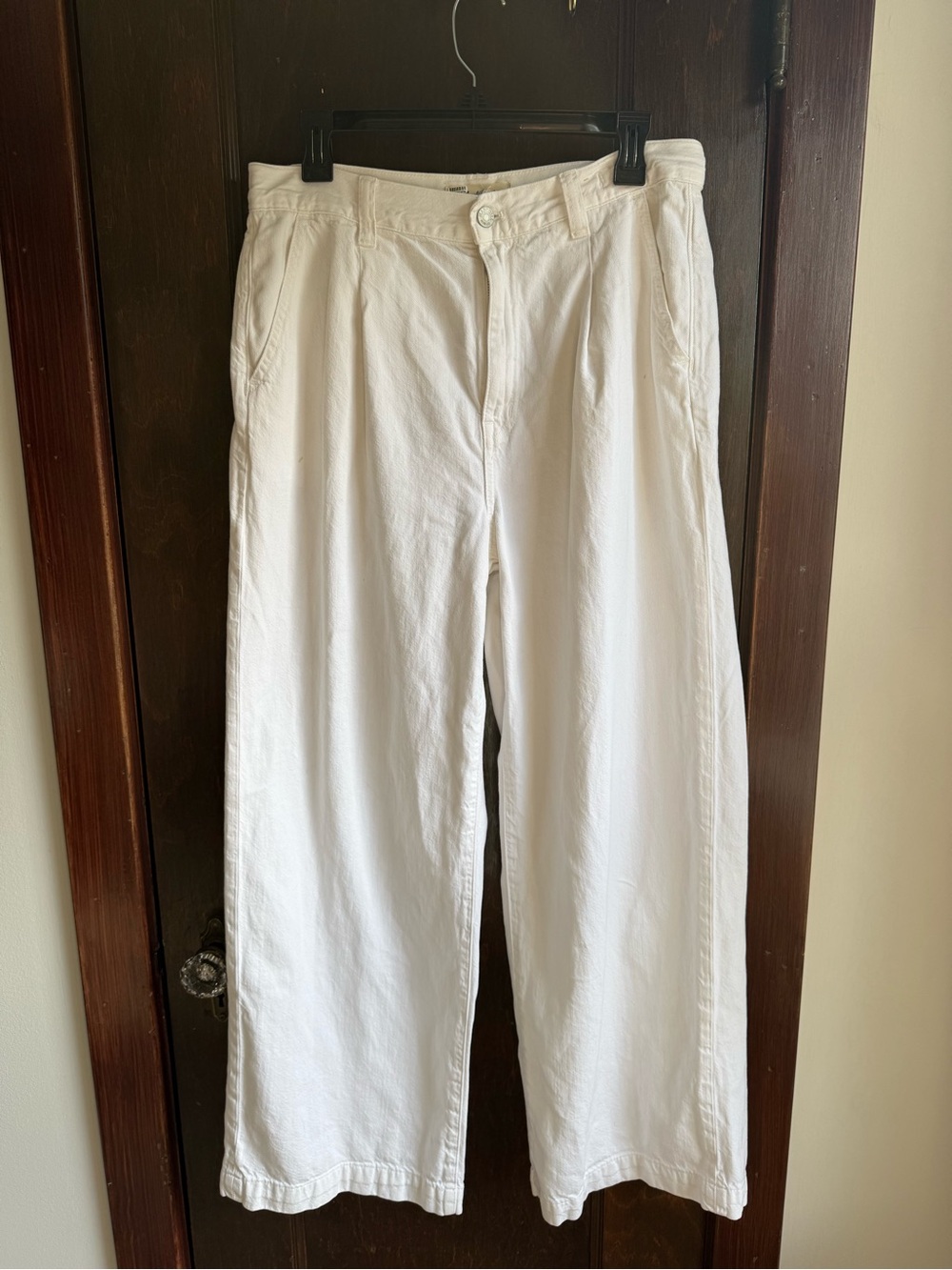 Women's Madewell White Casual Wide-Leg Cotton Pants